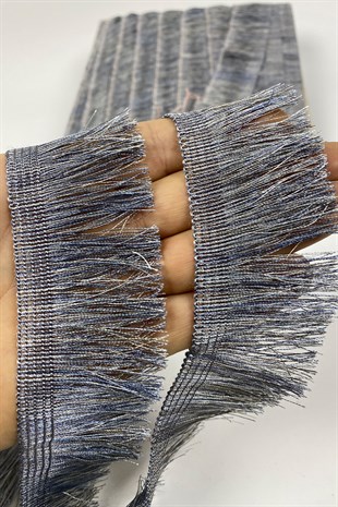 Antrasit Gri Düz Saçak İp Püskül Şerit