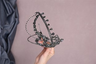 Anthracite Gray Hürrem Bridal Henna Crown