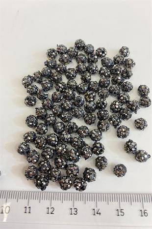 Anthracite Gray Shiny Stone Bead 6 mm