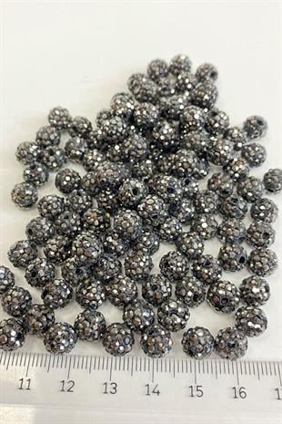 Anthracite Gray Shiny Stone Bead 8 mm