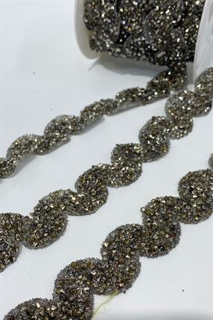 Anthracite Grey Waterway Pattern Iron-on Strip Applique