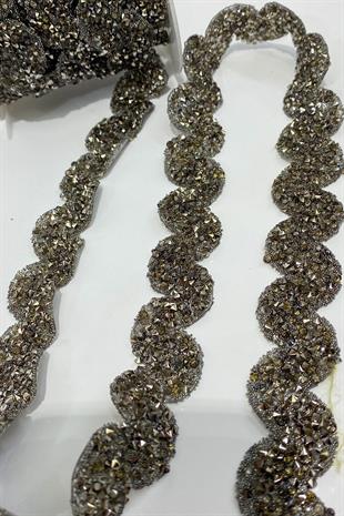 Anthracite Grey Waterway Pattern Iron-on Strip Applique