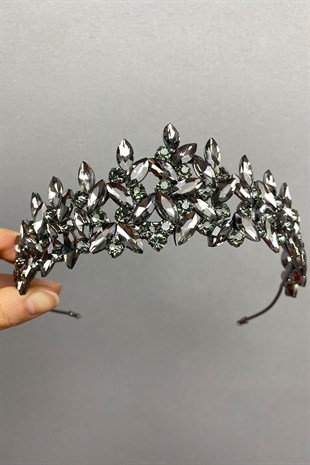 Anthracite Gray Subra Model Bridal Henna Crown