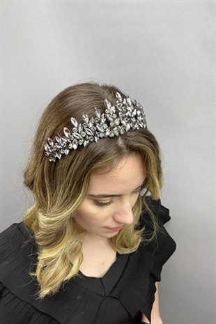 Anthracite Gray Subra Model Bridal Henna Crown