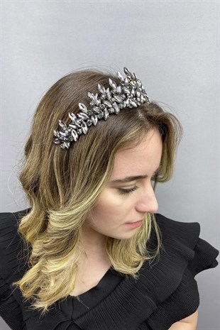 Anthracite Gray Subra Model Bridal Henna Crown