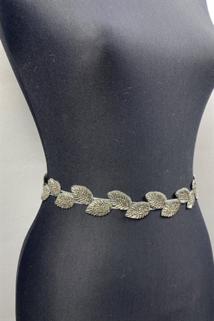 حزام فستان بحجر رمادي أنثراسايت وإكسسوار للخصر