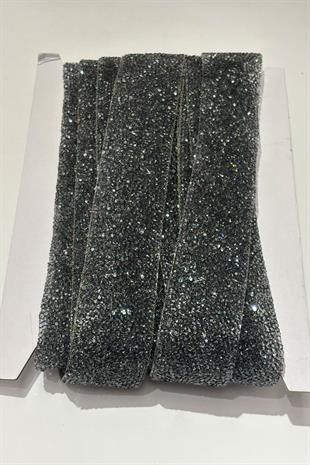 Antrasit Gri Ütüyle Yapışan Şerit Taş Boncuk 4 Cm