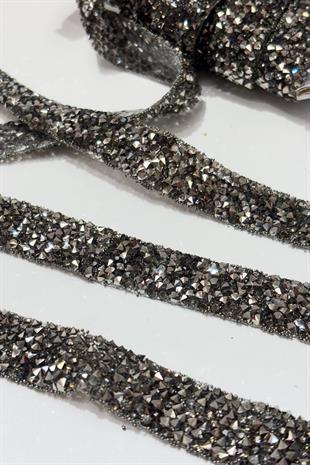Antrasit Gri Ütüyle Yapışan Şerit Taş Boncuk1,5 Cm 