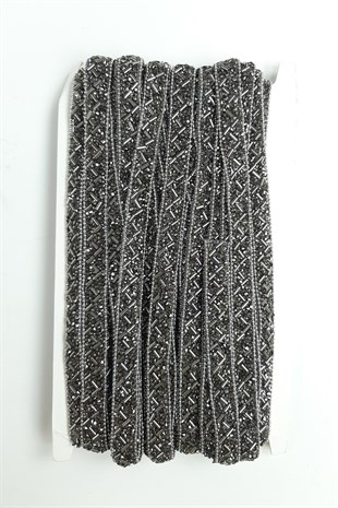 شريط حبات أنبوبي سلسلة رمادية أنثراسايت