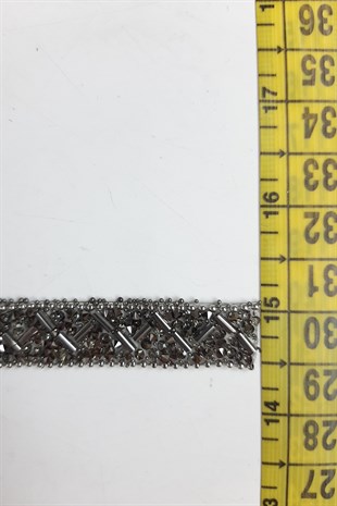 شريط حبات أنبوبي سلسلة رمادية أنثراسايت