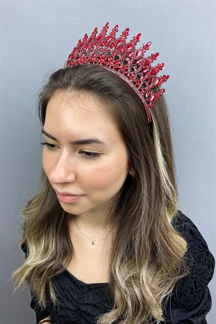 Anthracite Claret Red Beety Henna Bridal Crown