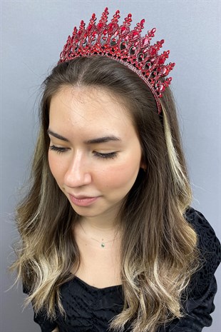 Anthracite Claret Red Beety Henna Bridal Crown