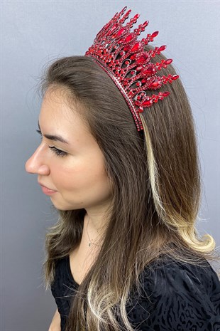 Anthracite Claret Red Beety Henna Bridal Crown