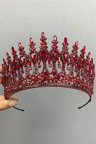 Anthracite Claret Red Beety Henna Bridal Crown