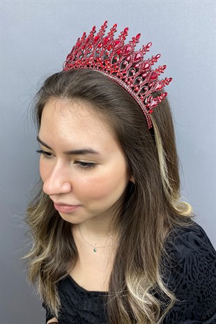Anthracite Claret Red Beety Henna Bridal Crown