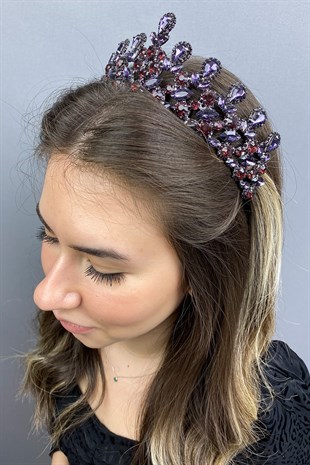 Anthracite Claret Red Beety Henna Bridal Crown