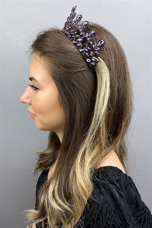 Anthracite Claret Red Beety Henna Bridal Crown