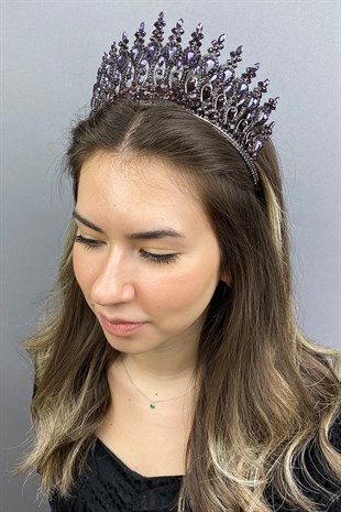 Anthracite Claret Red Beety Henna Bridal Crown