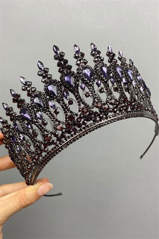Anthracite Claret Red Beety Henna Bridal Crown