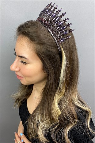 Anthracite Claret Red Beety Henna Bridal Crown