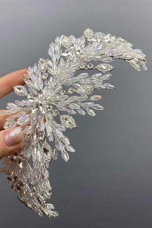 Arden Beaded Bridal Crown Headband Accessory