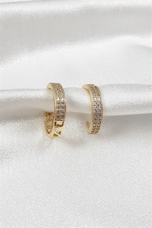 Arrux Model Gold Taşlı Küpe