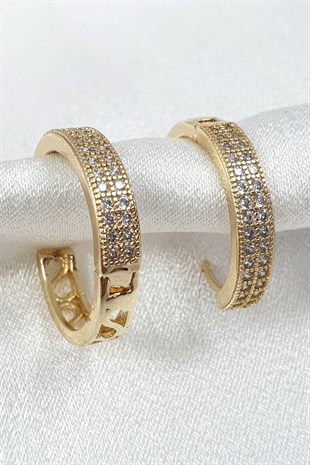 Arrux Model Gold Taşlı Küpe
