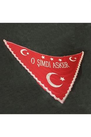 Asker Şalı O Şimdi Asker Yazılı Şal