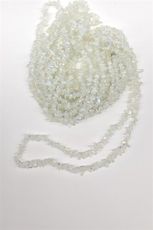 Ay Taşı Rengi Çakıl Taşı Boncuk