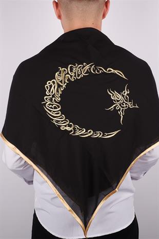 Ay Yıldız Gold Nakışlı Biyeli Damat Örtüsü