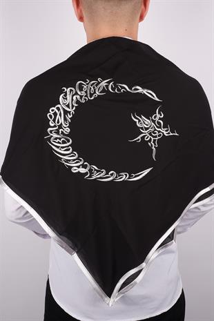 Ay Yıldız Gümüş Nakışlı Biyeli Damat Örtüsü