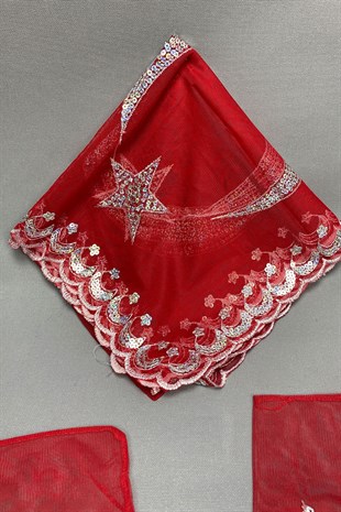 Crescent and Star Sequin Groom Veil Set