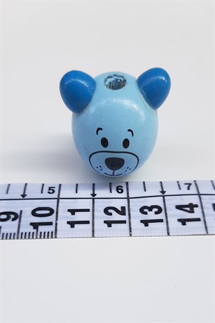 Teddy Bear Modified Blue Wooden Beads