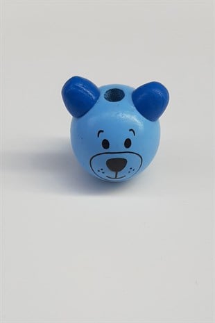 Teddy Bear Modified Blue Wooden Beads