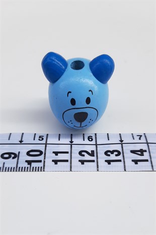 Teddy Bear Modified Blue Wooden Beads