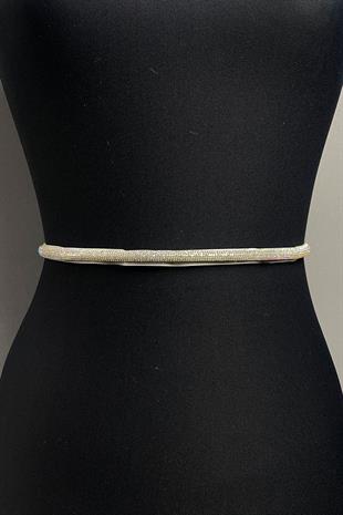 حزام فستان سهرة بحجر لامع كثيف بنطلون جينز أقل