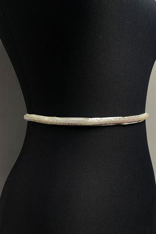 حزام فستان سهرة بحجر لامع كثيف بنطلون جينز أقل