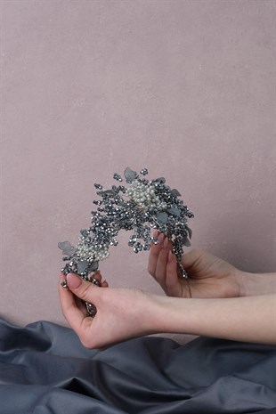 Azra İnci Boncuklu Gelin Kına Tacı Saç Aksesuarı