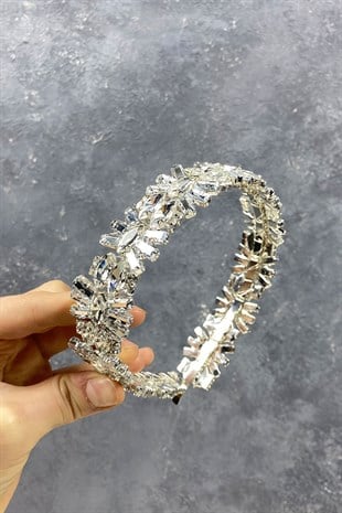 Baget Taşlı Saç Aksesuarı Gelin Tacı