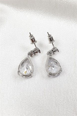 Baget Taşlı Tek Damla Model Küpe