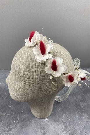 Bahar Dalı İncili Ve Pamuk Otlu Dış Çekim Gelin Tacı