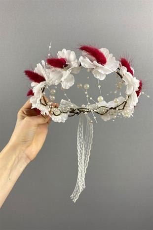 Bahar Dalı İncili Ve Pamuk Otlu Dış Çekim Gelin Tacı