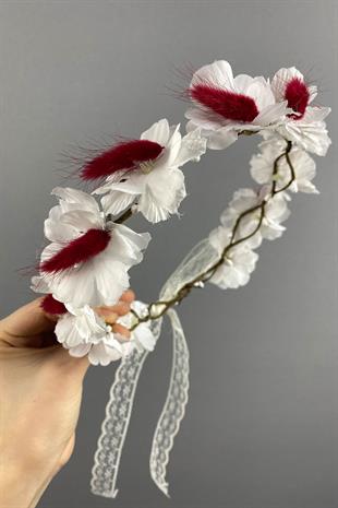 Bahar Dalı Ve Pamuk Otlu Dış Çekim Gelin Tacı