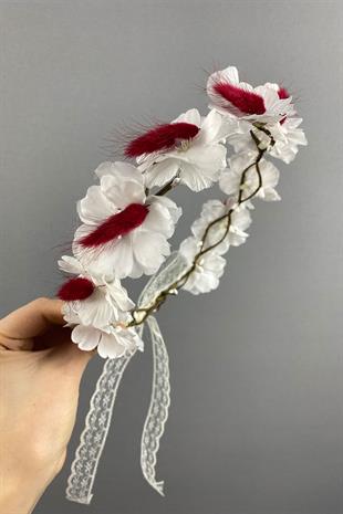 Bahar Dalı Ve Pamuk Otlu Dış Çekim Gelin Tacı