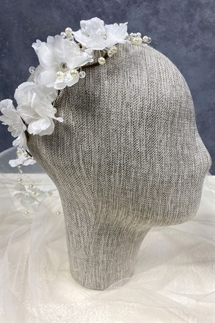 Spring Branch Pearl Beaded Bridal Crown Hair Accessory
