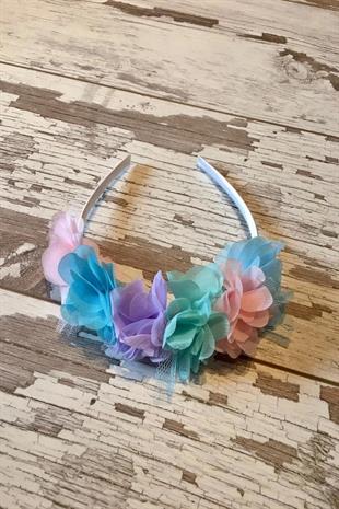 Spring Colors Chiffon Floral Satin Girls Wedding Engagement Party Special Day Crown