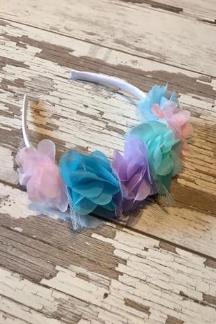 Spring Colors Chiffon Floral Satin Girls Wedding Engagement Party Special Day Crown