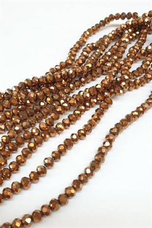 Bakır Rengi Kaplama Kristal Boncuk 6 Mm