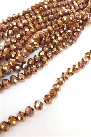Bakır Rengi Kaplama Kristal Boncuk 8 mm