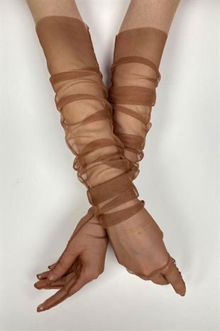 Copper Color Long Elegant Bridal Gloves Tulle Gloves Wedding/Wedding/Party Gloves